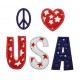 USA Peace Love Applique